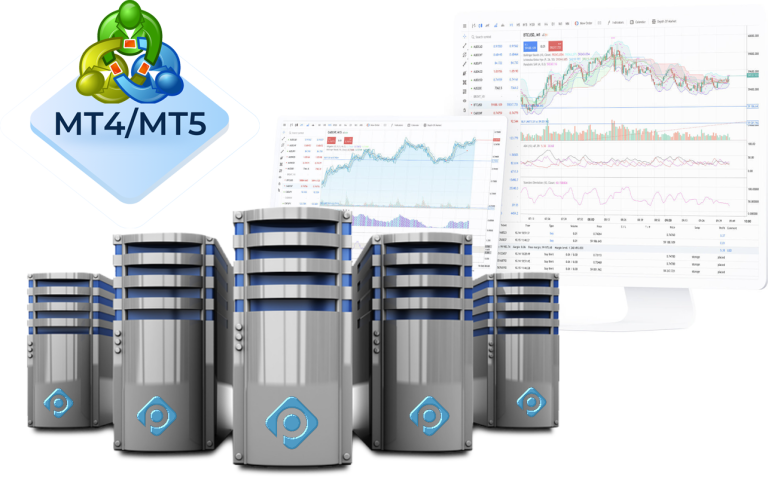 Dashboard for MT4 and MT5 hosting and administration, showcasing server management tools, configuration settings, and performance monitoring features for optimal trading platform operation.