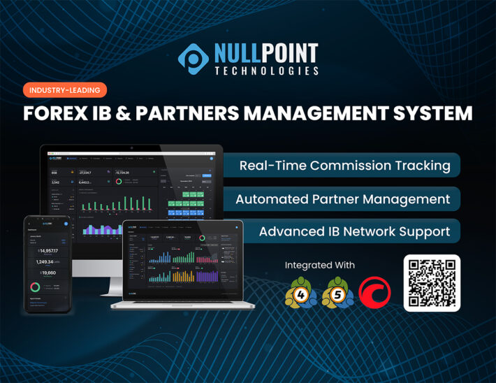 Forex IB and partners management system dashboard showing real-time commission tracking and partner management features