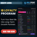 Illustration of a Forex IB Loyalty Program showing tier-based rewards, automated partner progression, higher commissions, and performance-based incentives for Introducing Brokers.