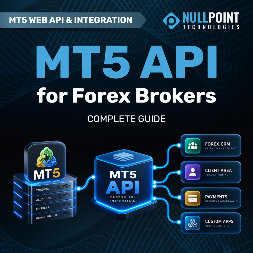 MT5 API for Forex brokers connecting MetaTrader 5 with Forex CRM, Client Area, payments and custom brokerage applications